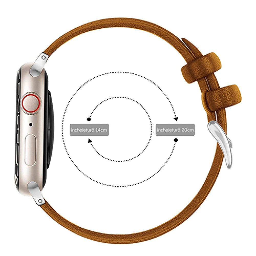 Curea Leather Heritage - Apple Watch 1/2/3/4/5/6/7/8/9/SE/Ultra 1/Ultra 2 - 42/44/45/49 MM - Maro