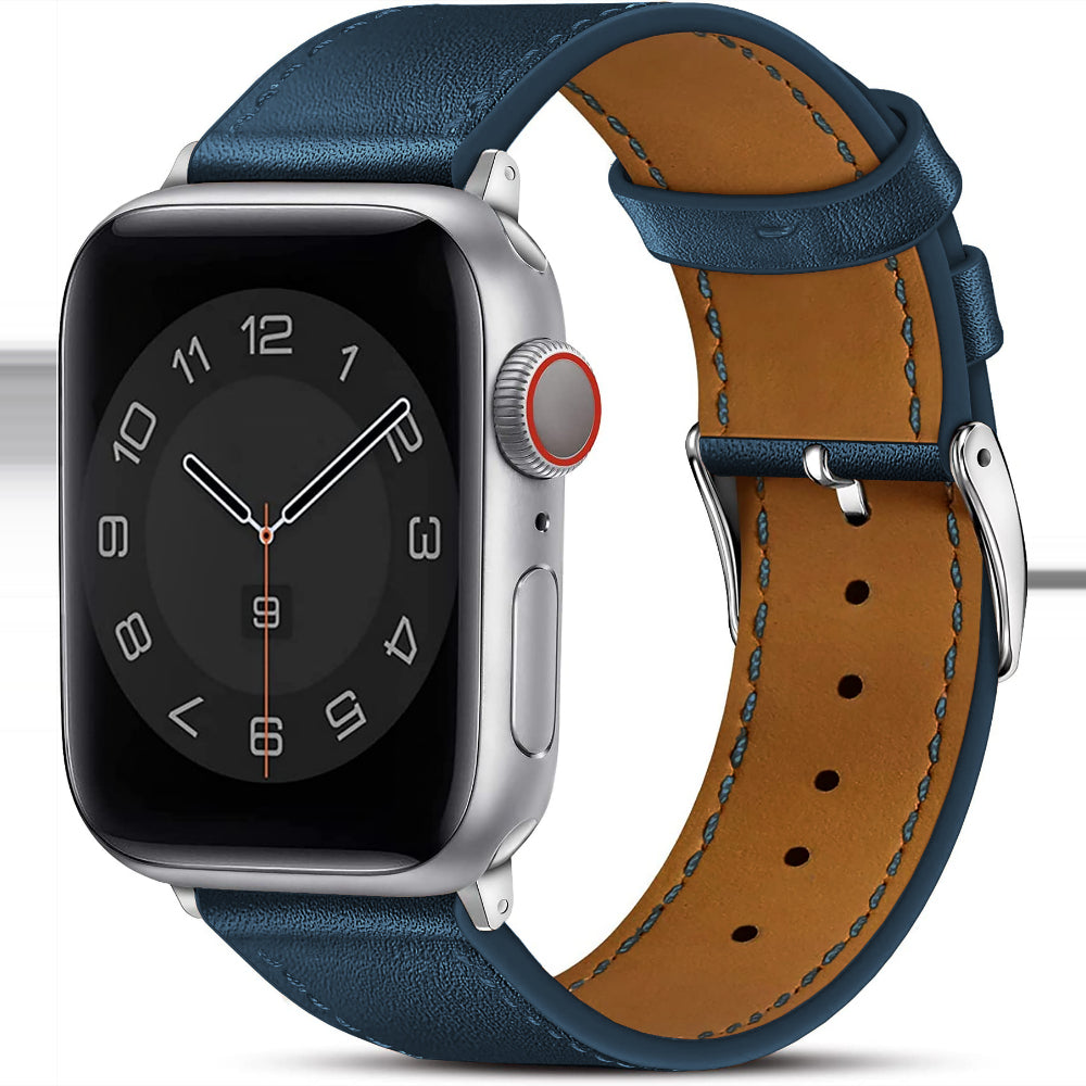 Curea Leather Heritage - Apple Watch 1/2/3/4/5/6/7/8/9/SE/Ultra 1/Ultra 2 - 42/44/45/49 MM - Albastru