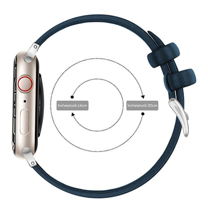 Curea Leather Heritage - Apple Watch 1/2/3/4/5/6/7/8/9/SE/Ultra 1/Ultra 2 - 42/44/45/49 MM - Albastru