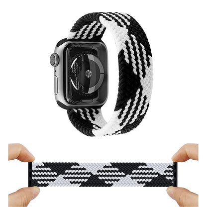 Curea Braided Breeze - Apple Watch 1/2/3/4/5/6/7/8/9/SE/Ultra 1/Ultra 2 - 42/44/45/49 MM - S - Black/White