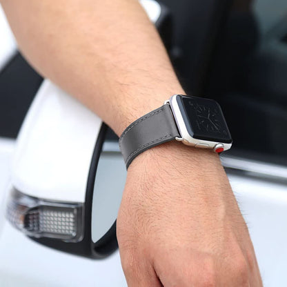 Curea Leather Classic - Apple Watch 1/2/3/4/5/6/7/8/9/SE - 38/40/41 MM - Dark Gray