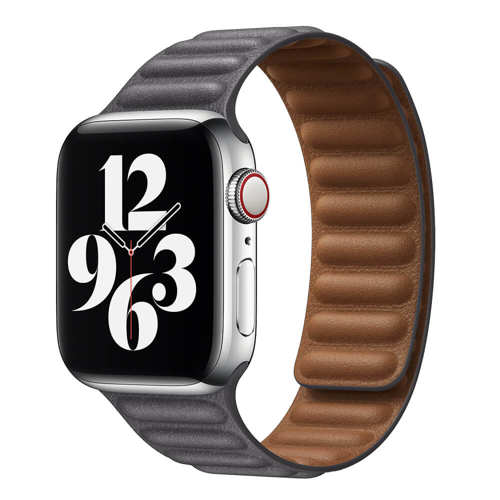 Curea Leather Link Signature - Apple Watch 1/2/3/4/5/6/7/8/9/SE - 38/40/41 MM - Grey