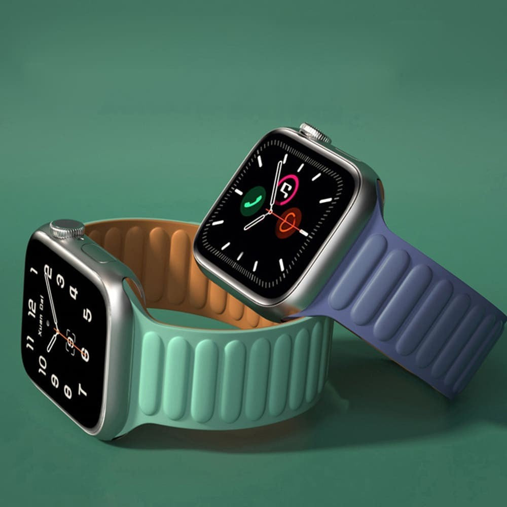Curea Leather Link Signature - Apple Watch 1/2/3/4/5/6/7/8/9/SE - 38/40/41 MM - Turcuaz