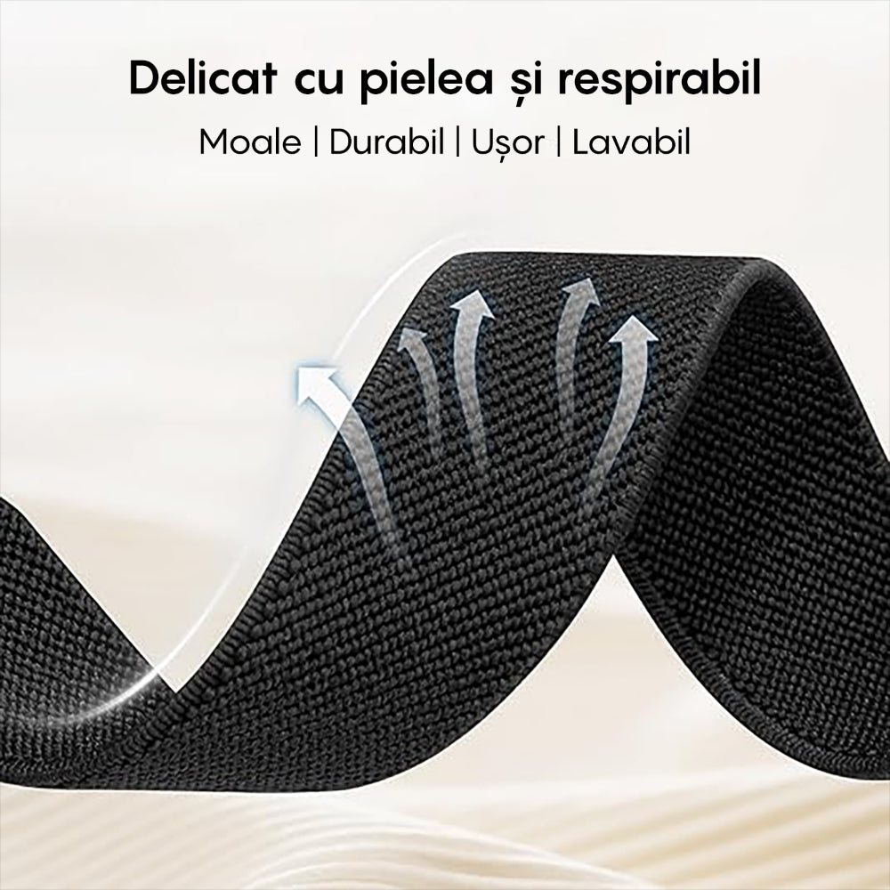 Curea Braided Classic - Samsung Galaxy Watch 7/Active 2/Active/FE/6/5 Pro/5/4/3 - 20mm - Negru