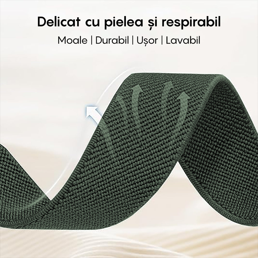 Curea Braided Classic - Samsung Galaxy Watch 7/Active 2/Active/FE/6/5 Pro/5/4/3 - 20mm - Verde