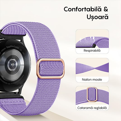 Curea Braided Classic - Samsung Galaxy Watch 7/6/6 Classic/5 Pro/5/4/4 Classic/3 41mm/42 mm/Active 2/Active/FE - 20mm - Mov