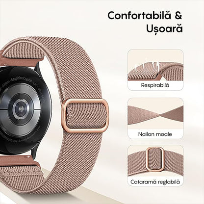 Curea Braided Classic - Samsung Galaxy Watch S3 Frontier/S3 Classic/3 45mm/46mm/Gear S3 - 22mm - Pink Sand