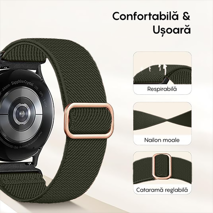 Curea Braided Classic - Samsung Galaxy Watch 7/6/6 Classic/5 Pro/5/4/4 Classic/3 41mm/42 mm/Active 2/Active/FE - 20mm - Verde