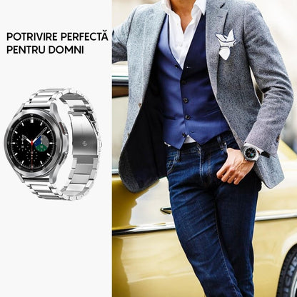 Curea Metallic Link - Samsung Galaxy Watch 7/6/6 Classic/5 Pro/5/4/4 Classic/3 41mm/42 mm/Active 2/Active/FE - 20mm - Silver