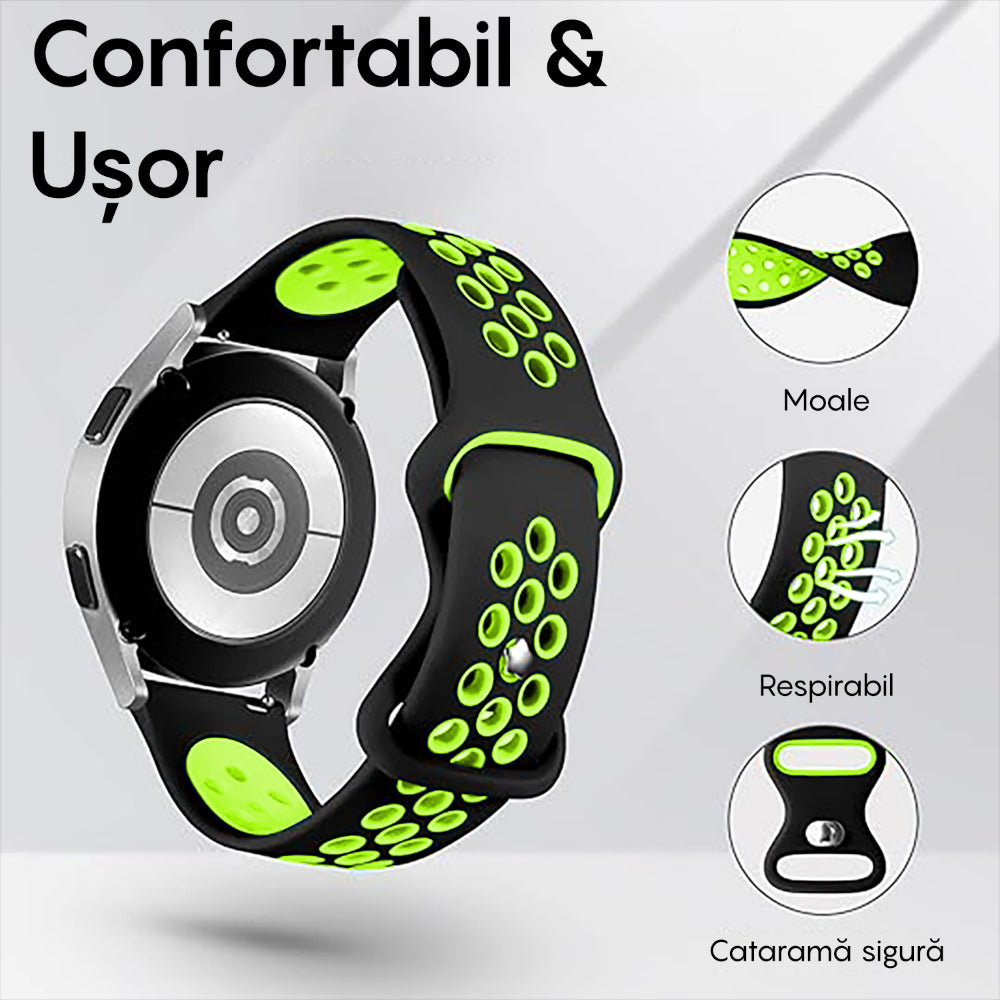 Curea Silicone Flex Loop - Samsung Galaxy Watch 7/Active 2/Active/FE/6/5 Pro/5/4/3 - 20mm - Verde