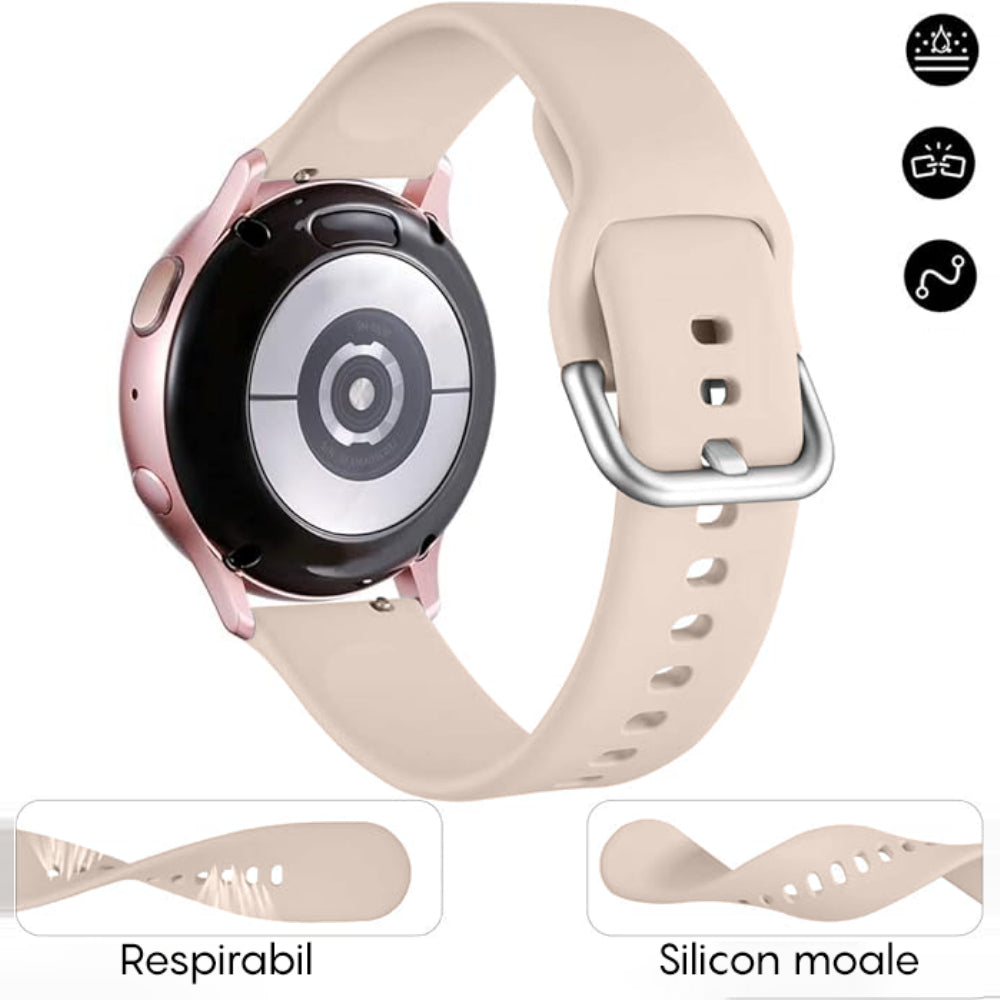 Curea Silicone Classic - Samsung Galaxy Watch 7/Active 2/Active/FE/6/5 Pro/5/4/3 - 20mm - Pink Sand