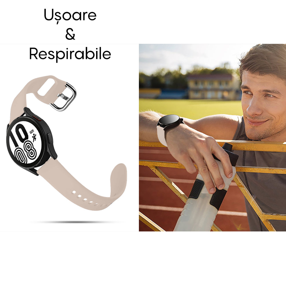 Curea Silicone Classic - Samsung Galaxy Watch 7/Active 2/Active/FE/6/5 Pro/5/4/3 - 20mm - Pink Sand