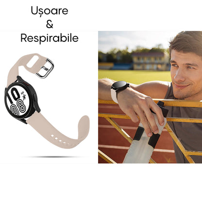 Curea Silicone Classic - Amazfit Active/GTR Mini/Bip3 pro/Bip3/GTS4 Mini/GTS 3/GTS2e/GTS2mini/GTS 2/ pop pro/pop/BIP U/GTR 42mm/GTS/BIP/BIP lite/Bip1S - 20mm - Pink Sand