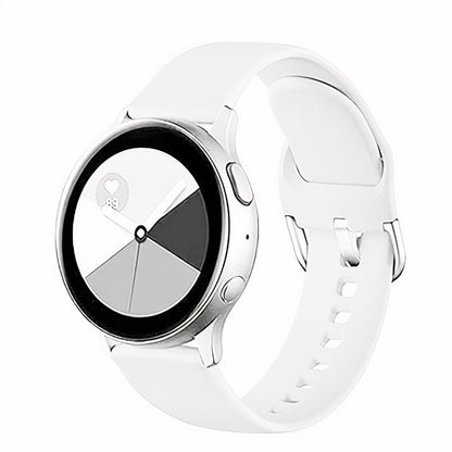 Curea Silicone Classic - Samsung Galaxy Watch 7/6/6 Classic/5 Pro/5/4/4 Classic/3 41mm/42 mm/Active 2/Active/FE - 20mm - Alb