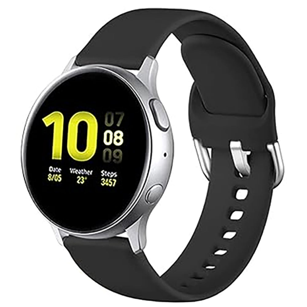 Curea Silicone Classic - Samsung Galaxy Watch 7/6/6 Classic/5 Pro/5/4/4 Classic/3 41mm/42 mm/Active 2/Active/FE - 20mm - Negru