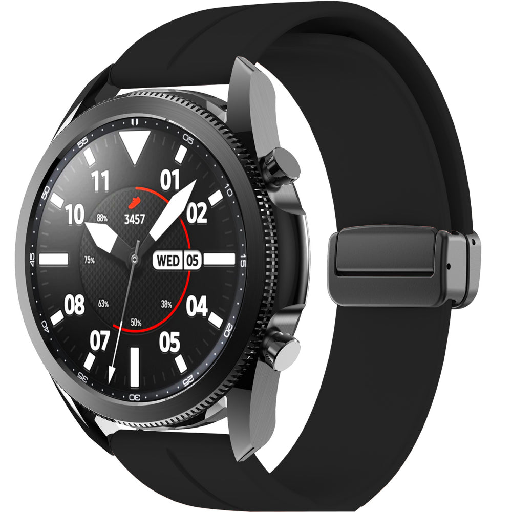 Curea Silicone Metallic Link - Honor Watch GS4/GS3/GS3i/4 pro/GS pro/Magicwatch2 46mm/Magicwatch1/watch Dream - 22mm - Negru