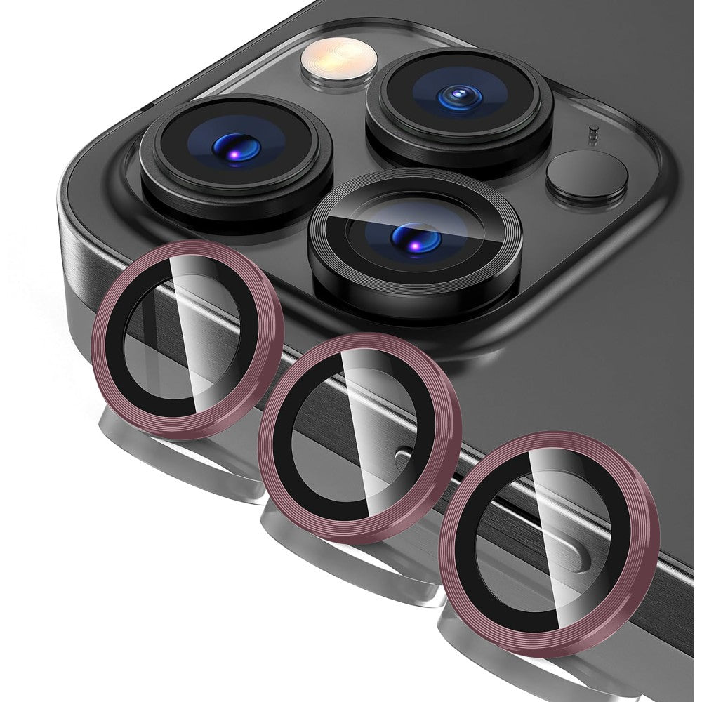 Folie Sticla Lentile Camera MaxDefense+ - iPhone 16 Pro/16 Pro Max - Roz