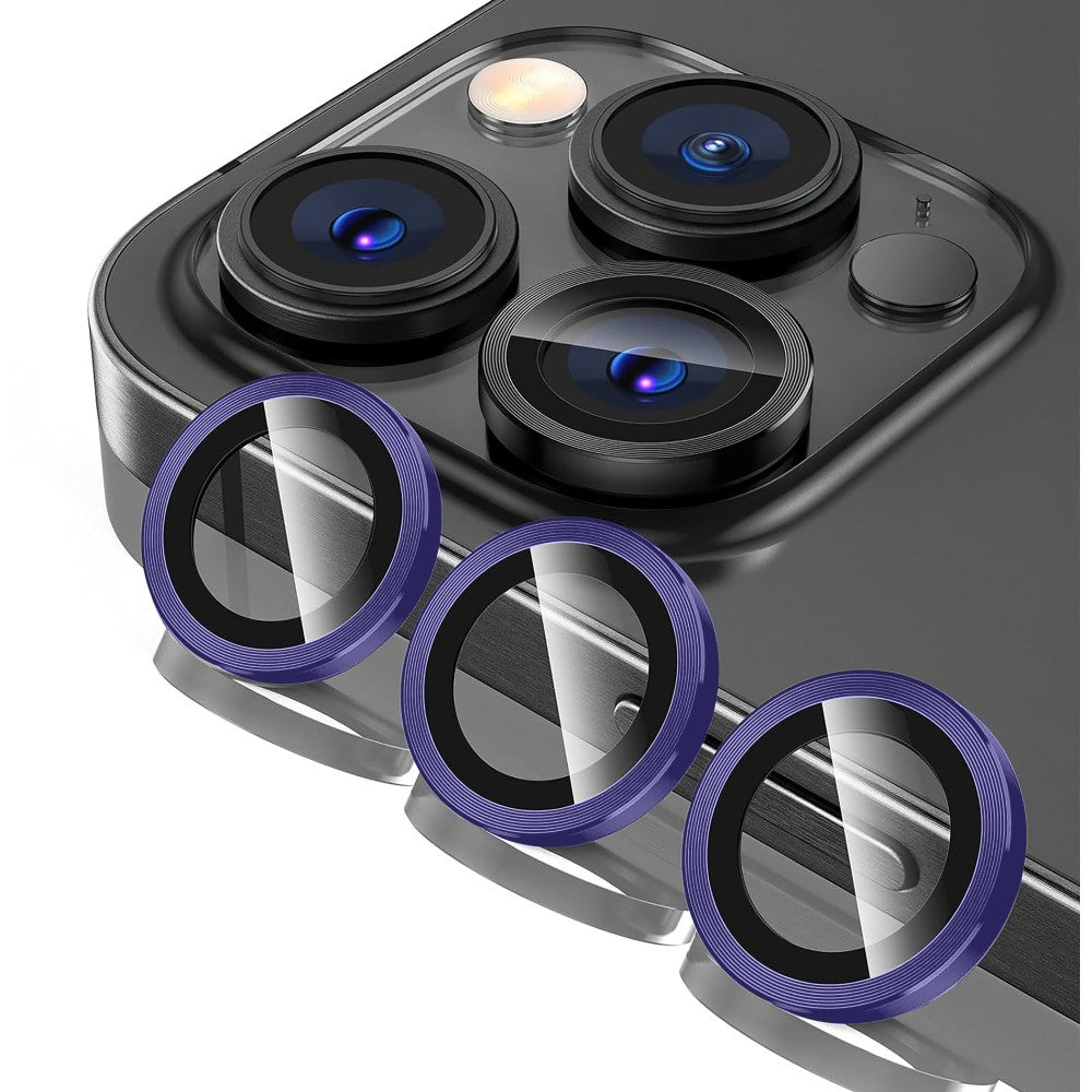 Folie Sticla Lentile Camera MaxDefense+ - iPhone 16 Pro/16 Pro Max - Mov Inchis