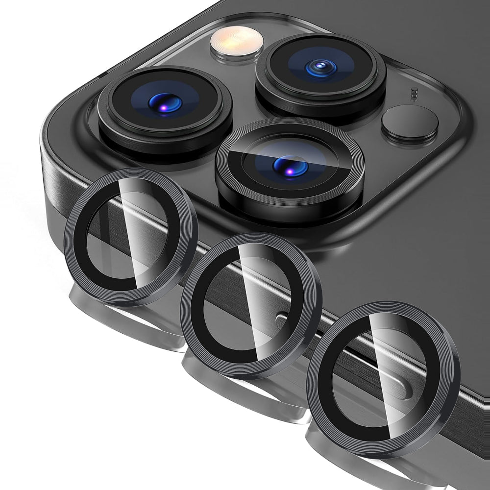 Folie Sticla Lentile Camera MaxDefense+ - iPhone 16 Pro/16 Pro Max - Argintiu