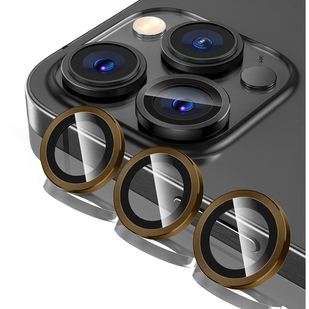 Folie Sticla Lentile Camera MaxDefense+ - iPhone 16 Pro/16 Pro Max - Galben