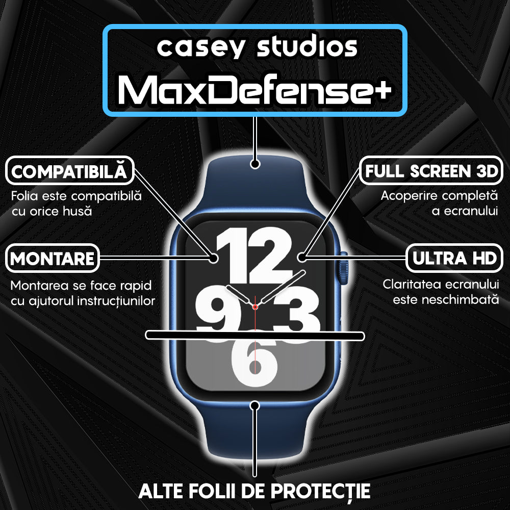 Folie Regenerabila MaxDefense+ - Apple Watch Ultra 1/Ultra 2 - 49MM - Negru