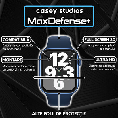 Folie Regenerabila MaxDefense+ - Apple Watch 7/8/9 - 45MM - Negru