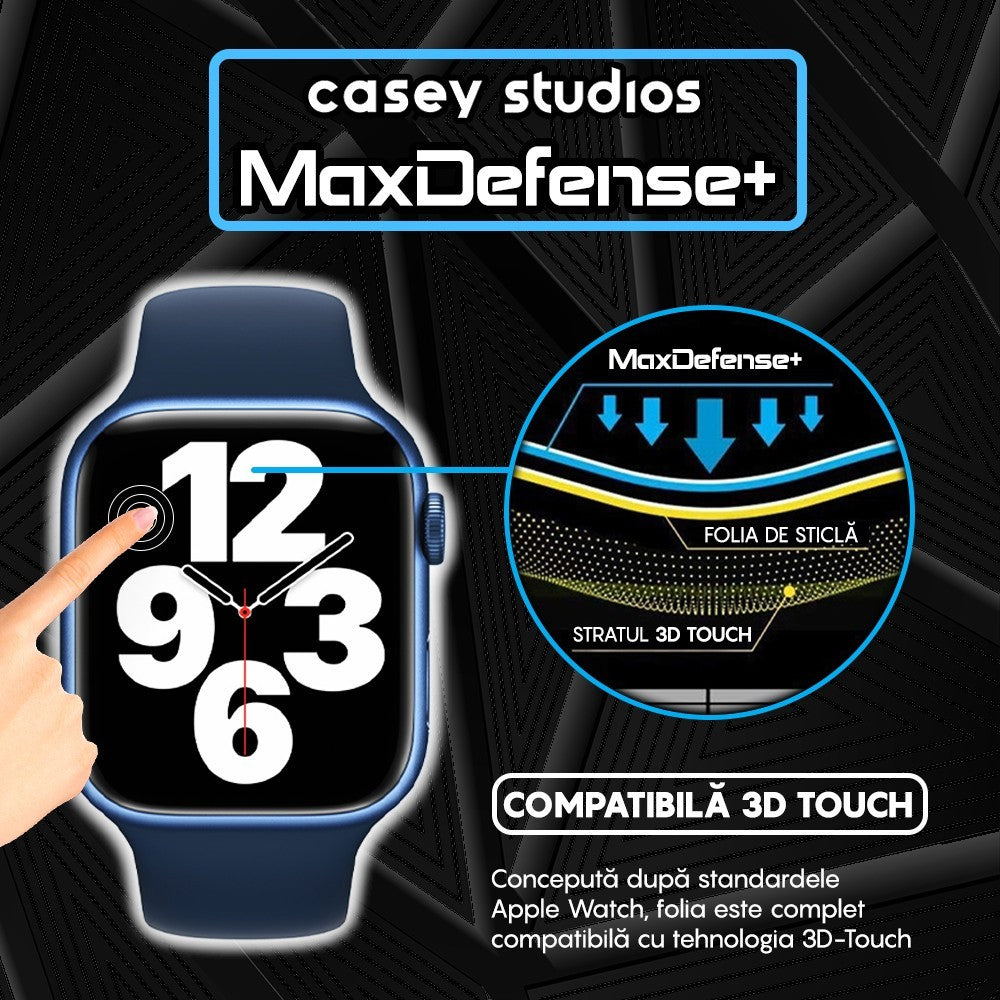 Folie Regenerabila MaxDefense+ - Apple Watch 7/8/9 - 41MM - Negru