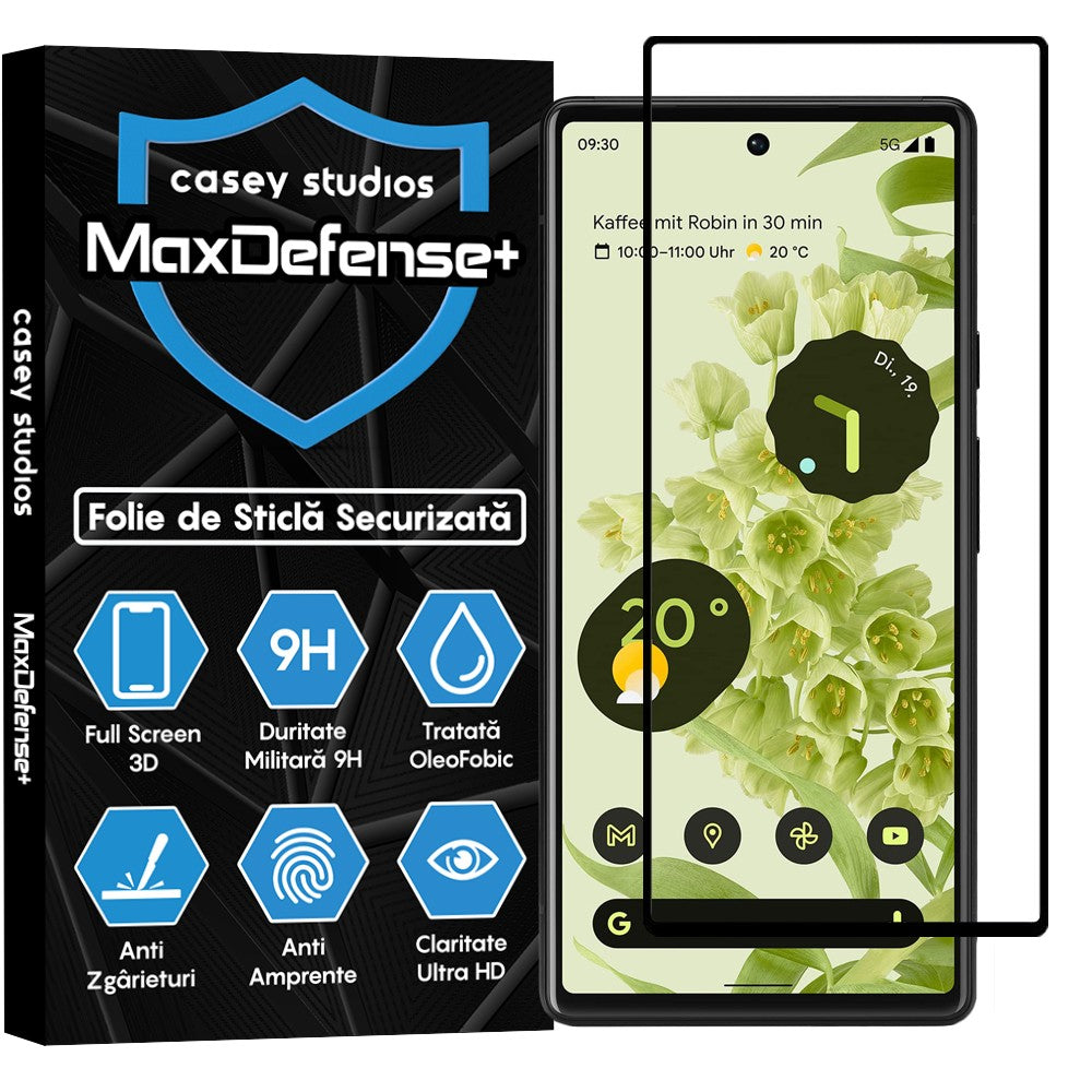 Folie Sticla MaxDefense+ - Google Pixel 6 - Negru