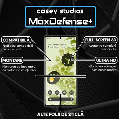 Folie Sticla MaxDefense+ - Google Pixel 6 - Negru