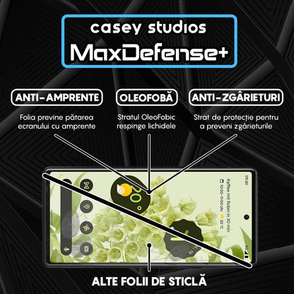 Folie Sticla MaxDefense+ - Google Pixel 6 - Negru