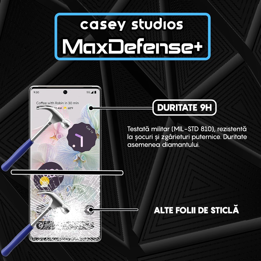 Folie Sticla MaxDefense+ - Google Pixel 6a - Negru