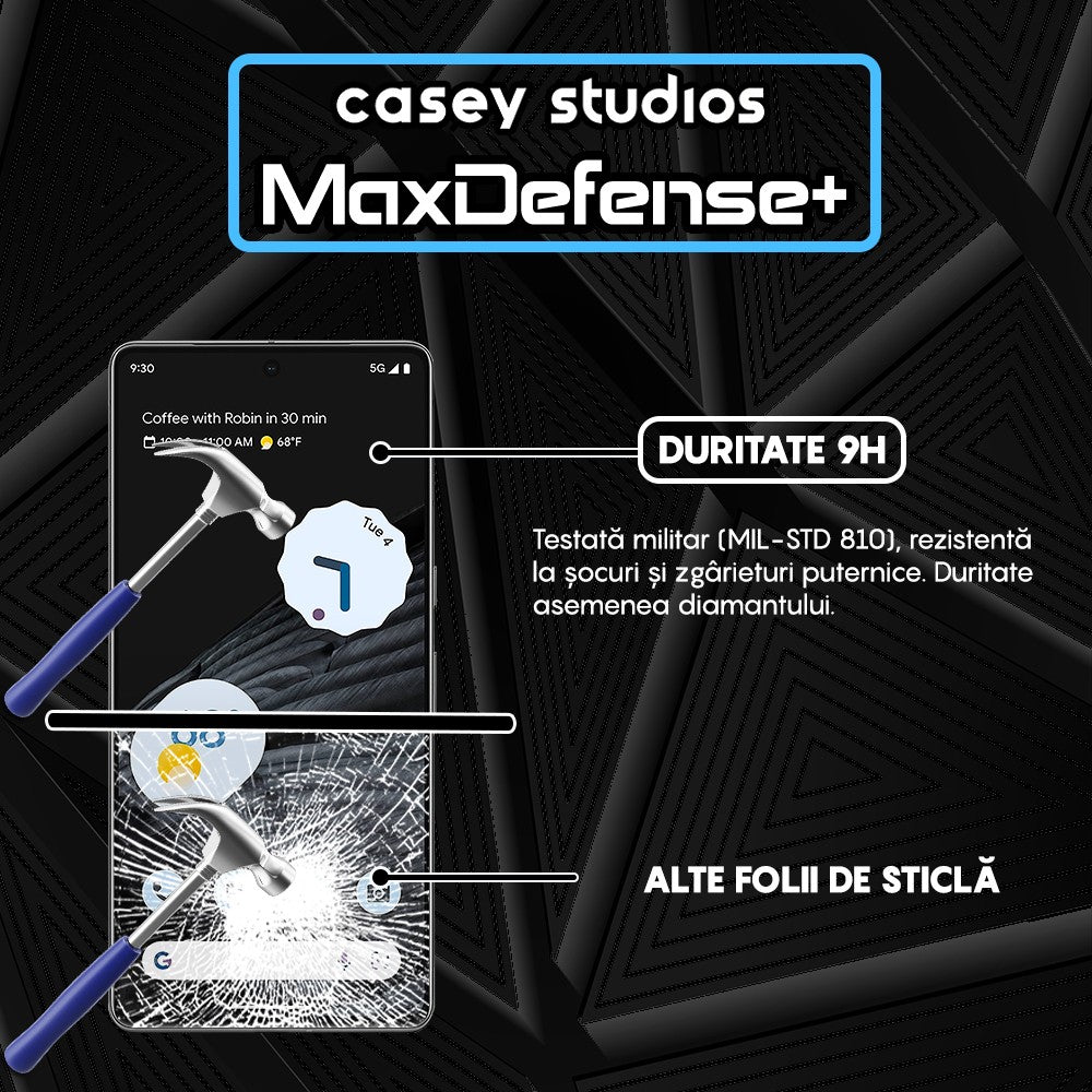 Folie Sticla MaxDefense+ - Google Pixel 7 - Negru