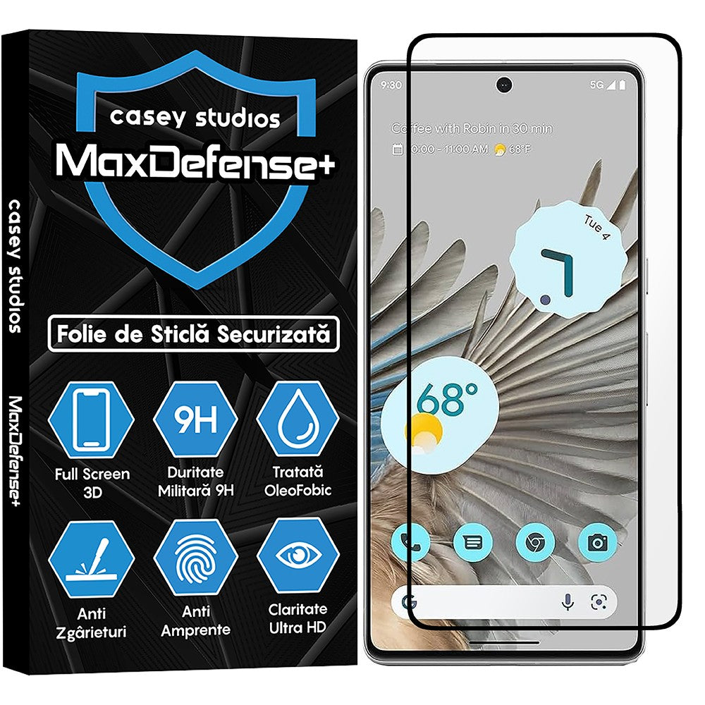 Folie Sticla MaxDefense+ - Google Pixel 7 Pro - Negru