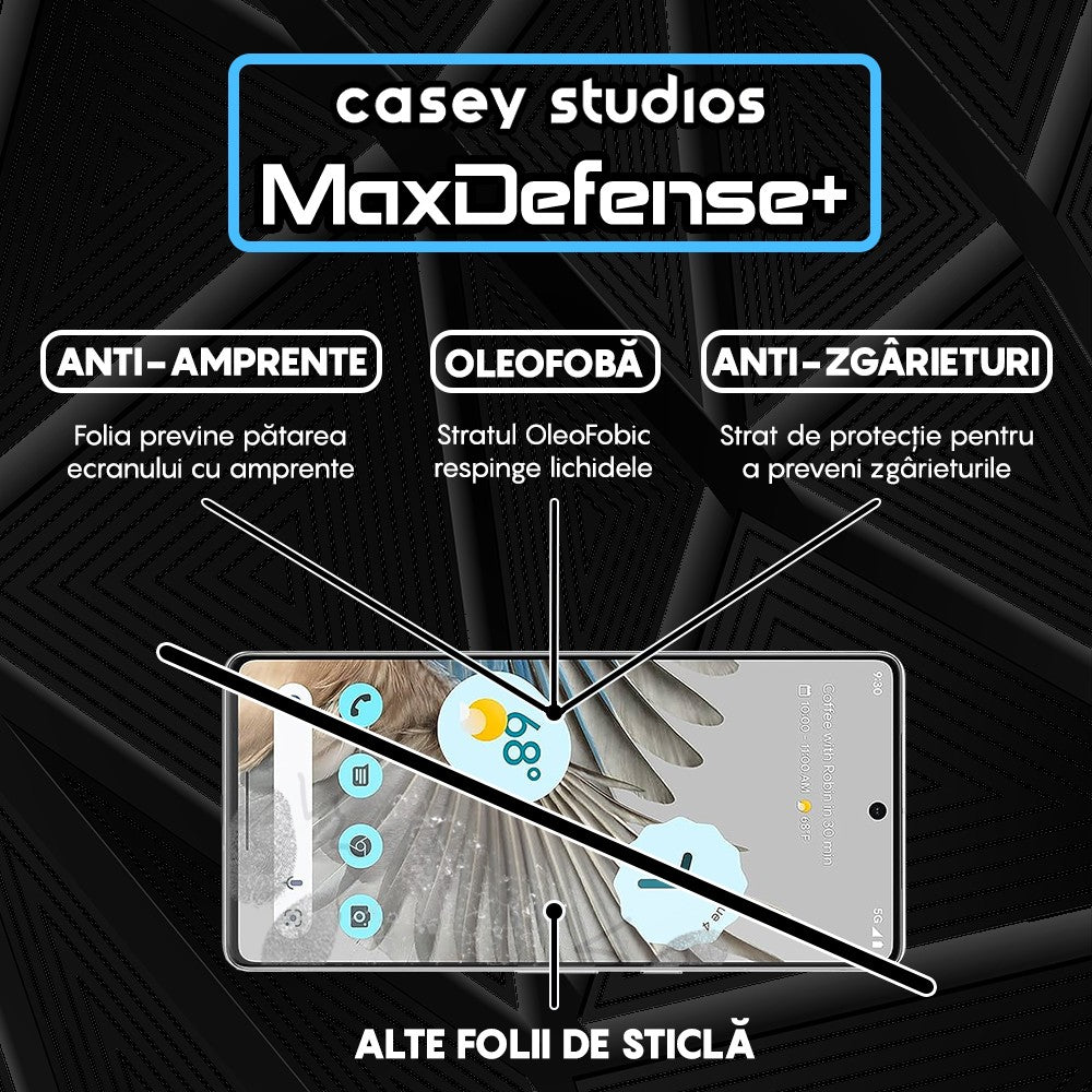 Folie Sticla MaxDefense+ - Google Pixel 7 Pro - Negru
