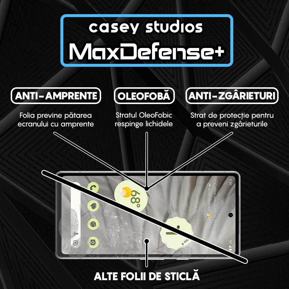Folie Sticla MaxDefense+ - Google Pixel 7a - Negru