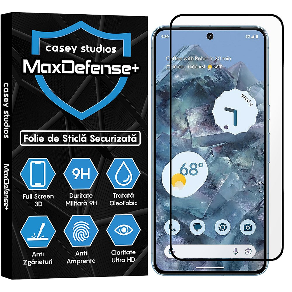 Folie Sticla MaxDefense+ - Google Pixel 8 - Negru