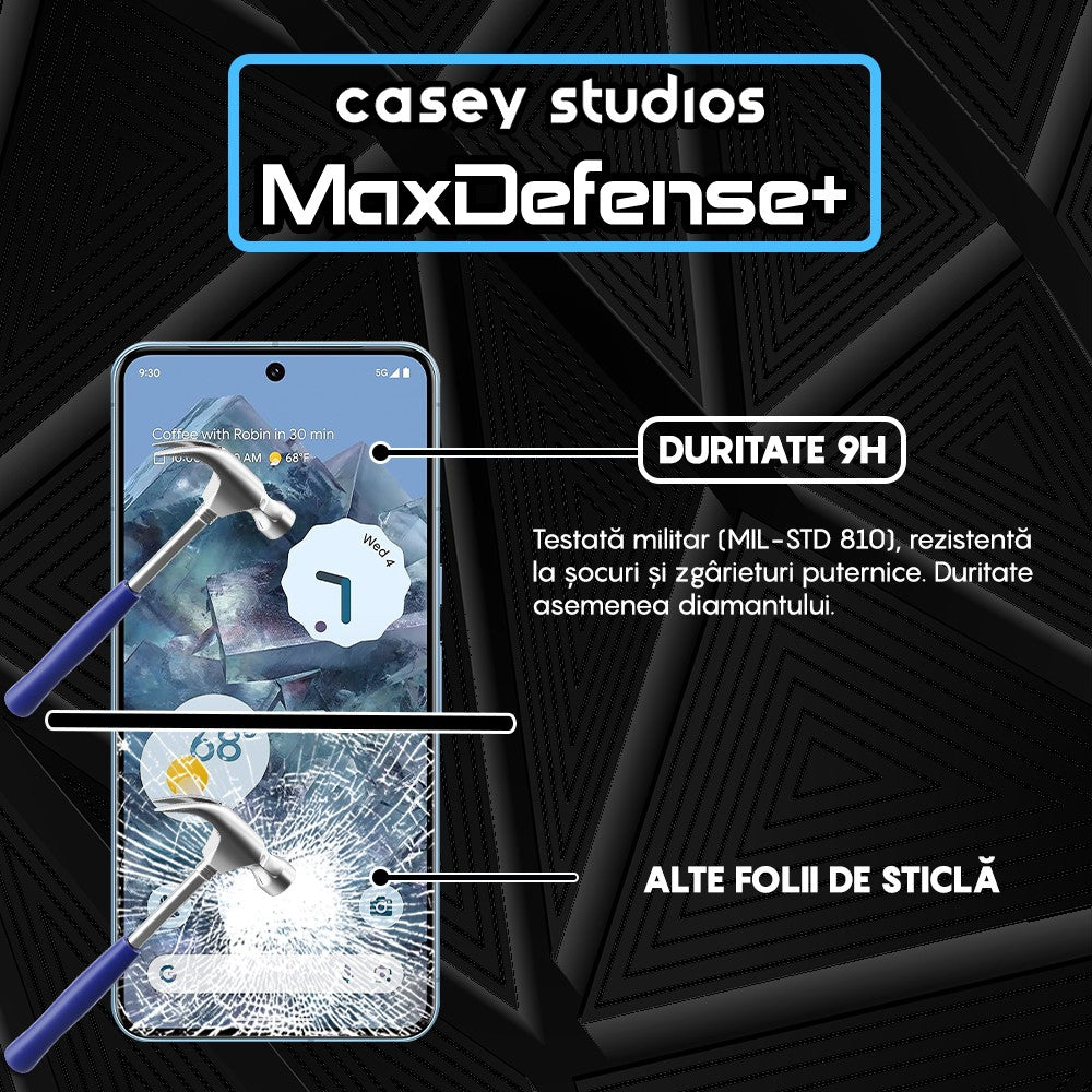 Folie Sticla MaxDefense+ - Google Pixel 8 - Negru