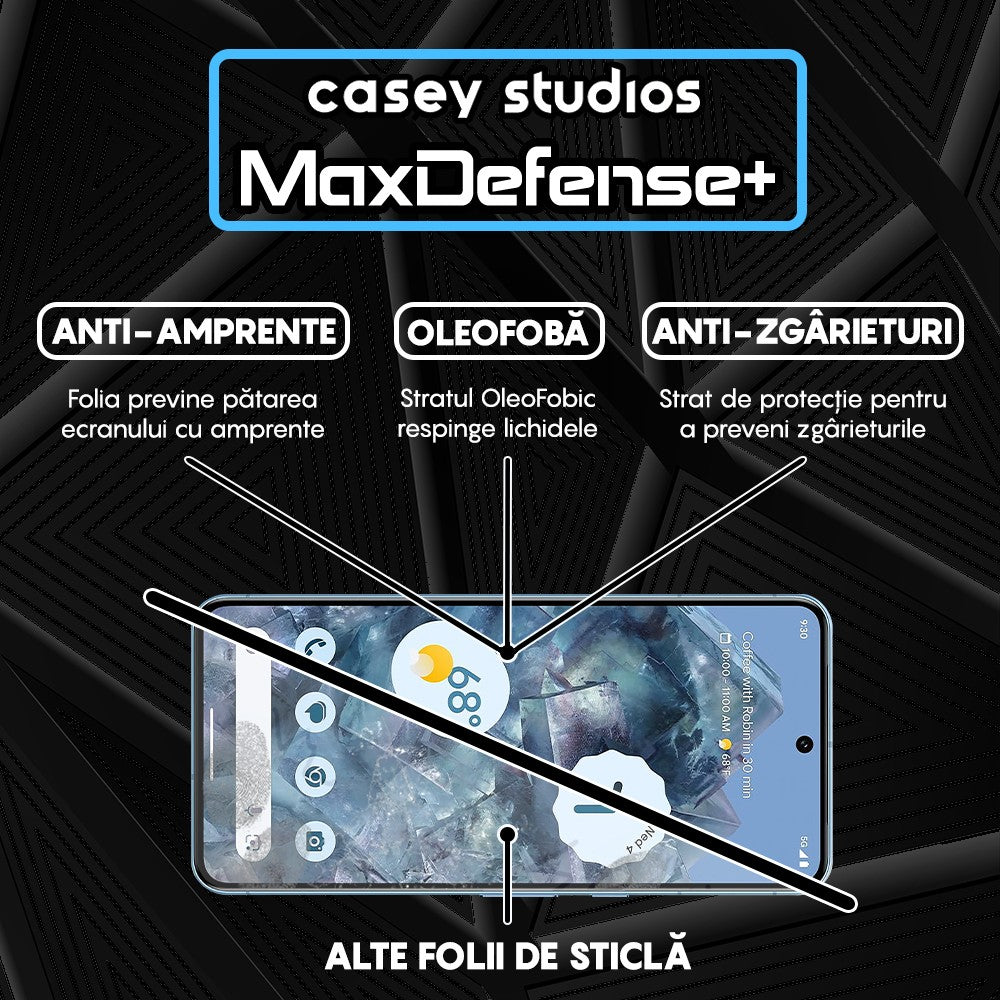 Folie Sticla MaxDefense+ - Google Pixel 8 Pro - Negru
