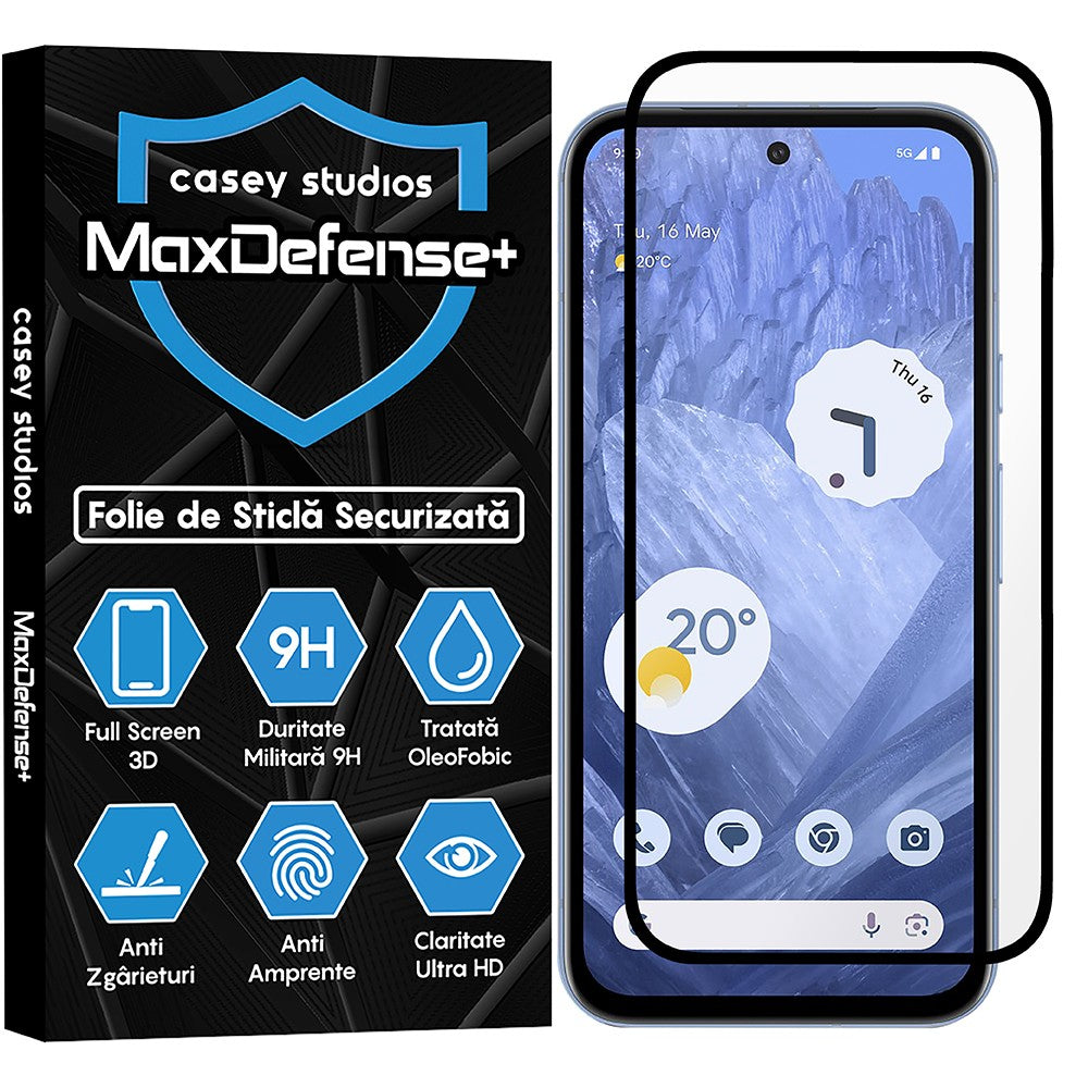 Folie Sticla MaxDefense+ - Google Pixel 8a - Negru