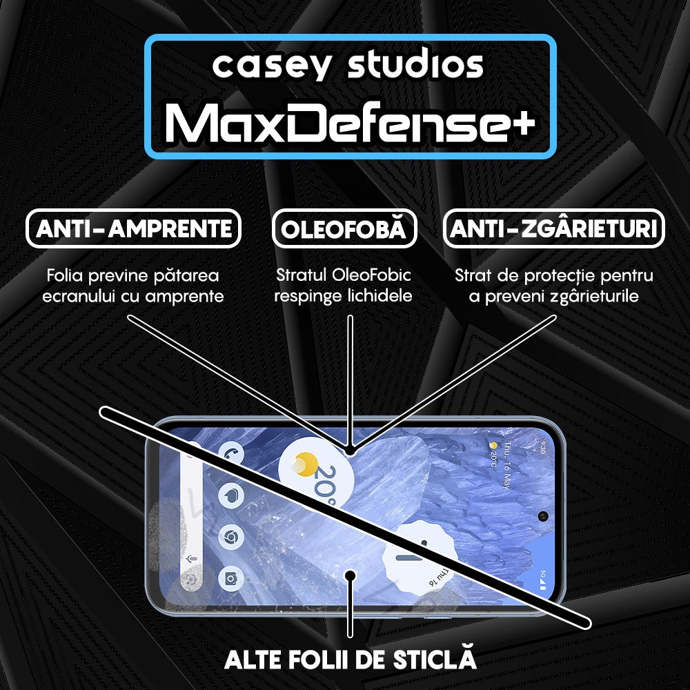 Folie Sticla MaxDefense+ - Google Pixel 8a - Negru