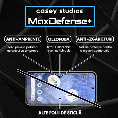 Folie Sticla MaxDefense+ - Google Pixel 8a - Negru