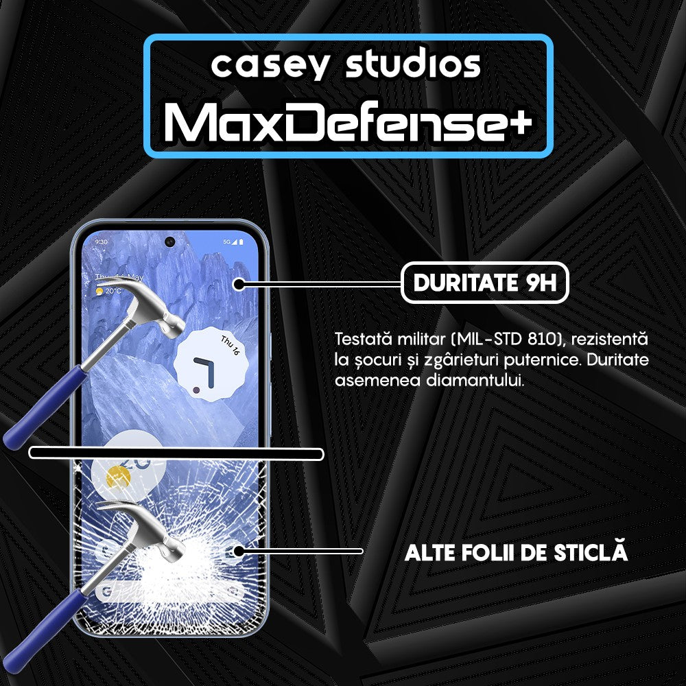 Folie Sticla MaxDefense+ - Google Pixel 8a - Negru