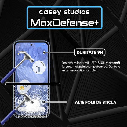 Folie Sticla MaxDefense+ - Google Pixel 8a - Negru