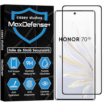 Folie Sticla MaxDefense+ - Honor 70 - Negru