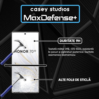 Folie Sticla MaxDefense+ - Honor 70 - Negru