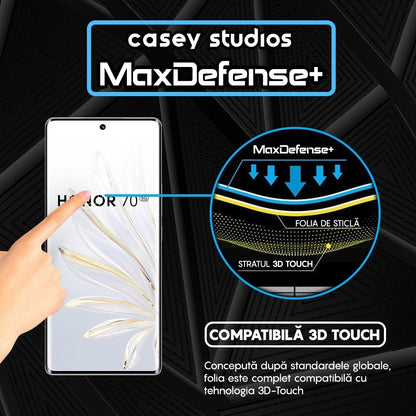 Folie Sticla MaxDefense+ - Honor 70 - Negru