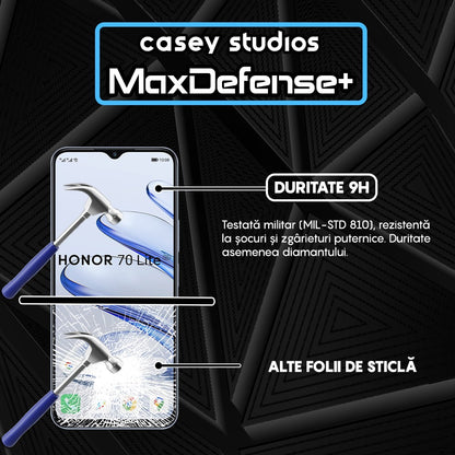 Folie Sticla MaxDefense+ - Honor 70 Lite - Negru