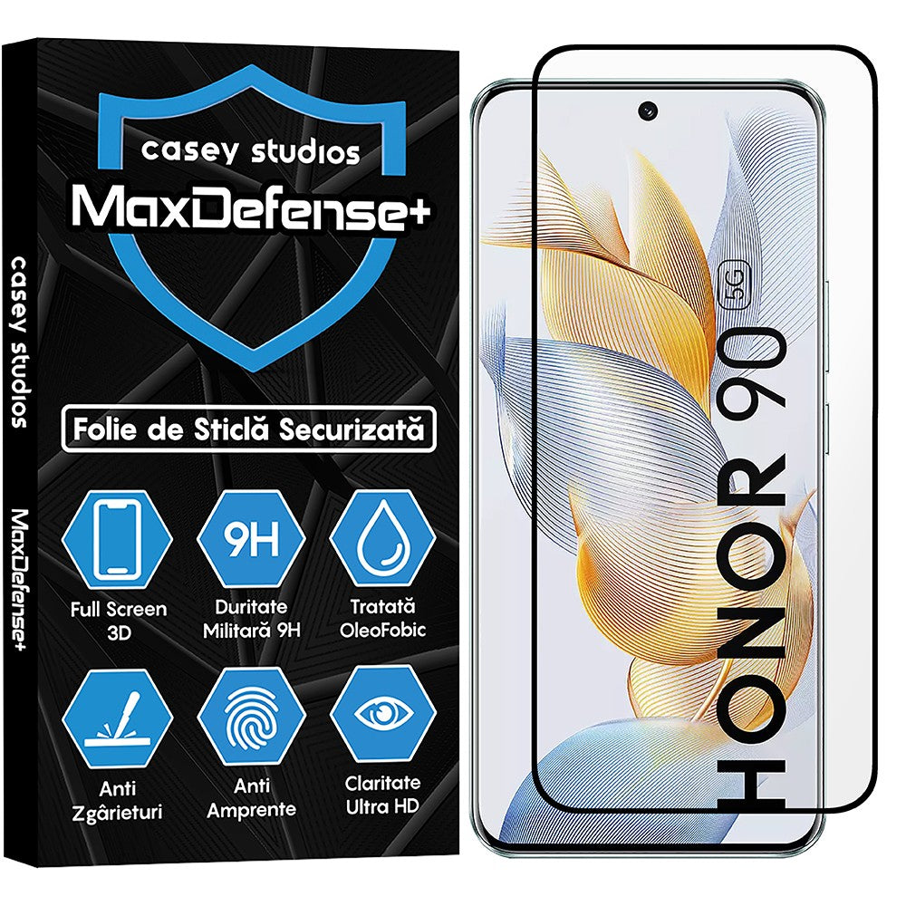 Folie Sticla MaxDefense+ - Honor 90 - Negru