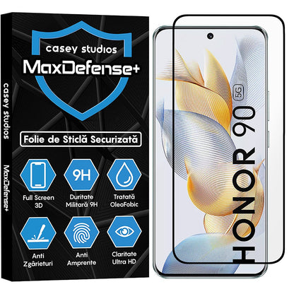 Folie Sticla MaxDefense+ - Honor 90 - Negru