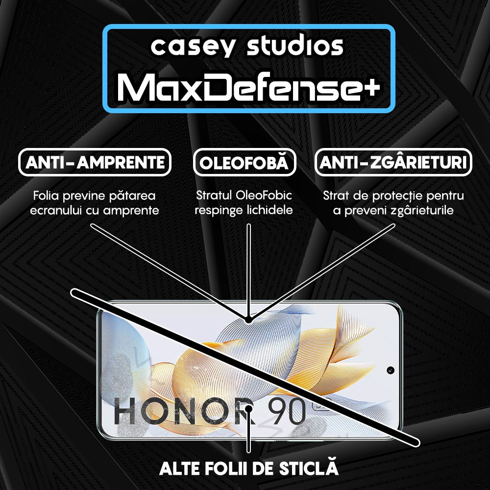 Folie Sticla MaxDefense+ - Honor 90 - Negru